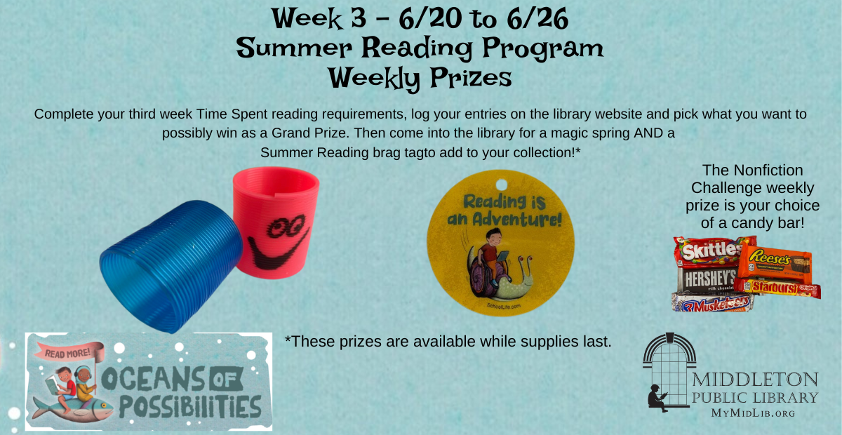 Week 3 Summer Reading Prizes